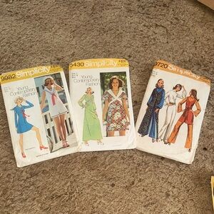 Vintage 1971 simplicity sewing patterns 3pc lot